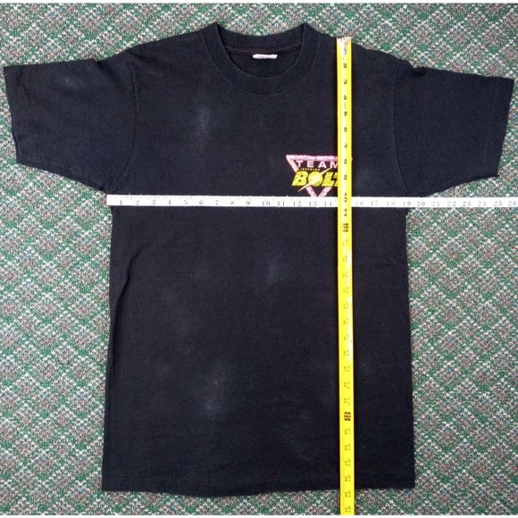 Vintage Team Lightning Bolt T-Shirt 1980s Neon Black Large Surfer Surfboard - Picture 7 of 9